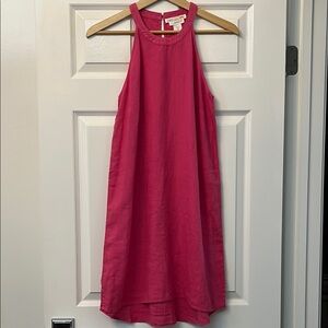 Pink linen Sleeveless Dress